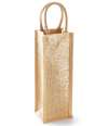 W433 Westford Mill Shimmer Jute Bottle Bag Natural Gold colour image